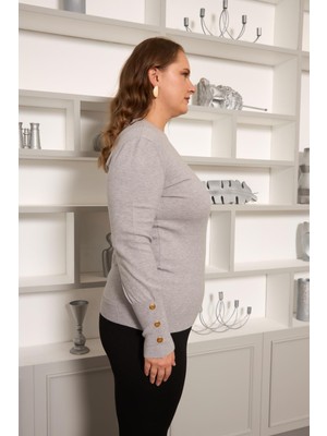 Rmg Kol Drop Detaylı Büyük Beden Triko