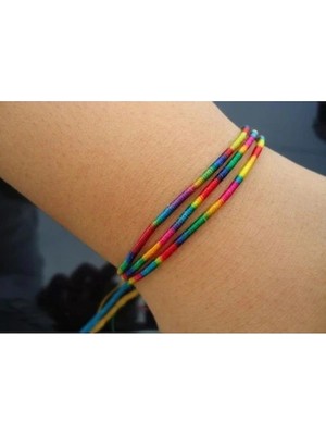 SHN Renkli Şans Bileklikleri - 1 Kartela - ( 65 Adet )