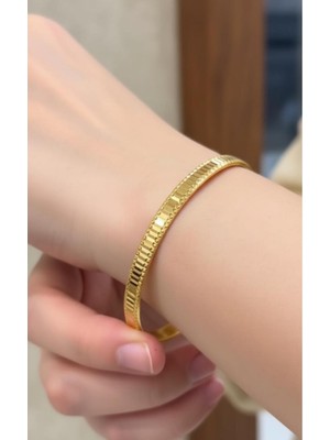 Kuyumcu Nurettin 15 gr (Gram) Aynalı Dorikalı Çöp Bilezik 22 Ayar Altın Yatırımlık Işçiliksiz