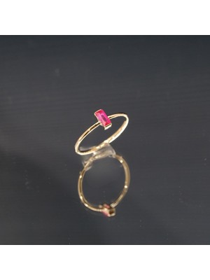 Gümüş Tektaş Yüzük – Ruby (Yakut) Baget Tektaş