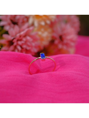 Gümüş Tektaş Yüzük- Safir Tektaş Yüzük