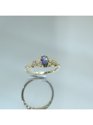 Fox Love Mistik Topaz Evlilik Teklifi Prenses 925 Ayar 0.50 Karat Gümüş Yüzük