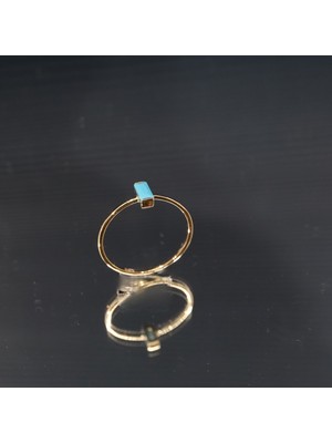 Gümüş Tektaş Yüzük-Firuze(Turkuaz) Baget Tektaş Yüzük