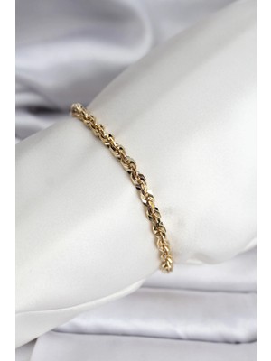 Shopwave 14K Gold Renk Kaplama Burgu Zincir Model cm Kadın Bileklik