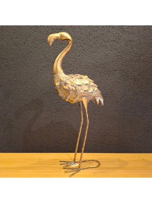 CITY gold 2'li Dekoratif Telkari Flamingo 60 cm