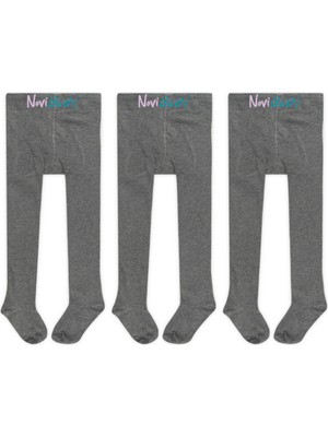 Novibaby 3'lü Bebek Pamuklu Külotlu Çorap, Çocuk Yenidoğan Pamuk Kız Erkek Okul Çorabı, Beyaz Ekru Pembe