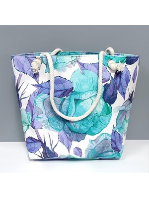 SiHako Yaprak Desenli Plaj Çantası