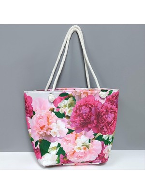 SiHako Gül Desenli Plaj Çantası