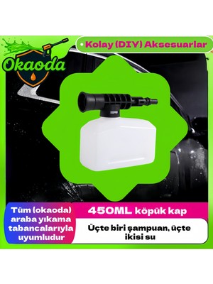 Özbience 450 ml Köpük Kutusu ve Nozul ile Akülü Araba Yıkama Tabancası Aksesuarları
