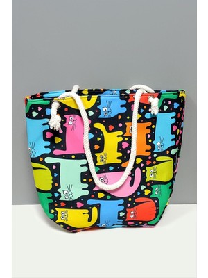 SiHako Labirent Desenli Plaj Çantası