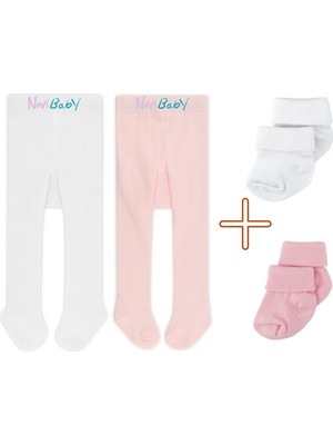 Novibaby 2'li Bebek ve Çocuk Pamuklu Külotlu Çorap & Yenidoğan Bambu Bebek Çorap Seti, Yumuşak, Esnek Yapılı