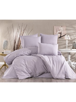 Vionetta Düz Renk Ranforce % 100 Pamuk Açık Gri Lastikli Çarşaflı 4 Yastıklı Çift Kişilik Nevresim Takımı