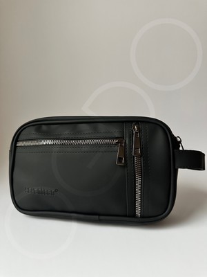 Ogdo - Erkek Siyah Deri Portföy Clutch  ve Günlük El Çantası - 5012