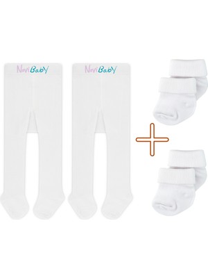 Novibaby 2'li Bebek ve Çocuk Pamuklu Külotlu Çorap & Yenidoğan Bambu Bebek Çorap Seti, Yumuşak, Esnek Yapılı