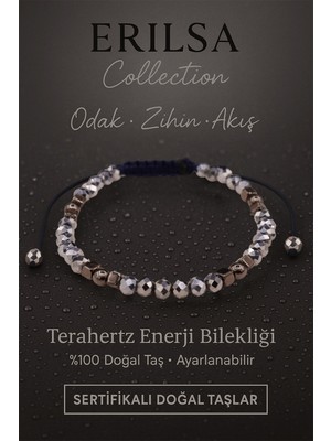 Erilsa Sertifikalı Zihin Odak Enerji Aktivasyonu Bilekliği – Terahertz Doğal Taş 4 mm