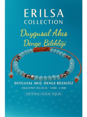 Erilsa Sertifikalı Duygusal Akış Denge Aktivasyonu Bilekliği – Amazonit ve Terahertz Doğal Taşı 4 mm