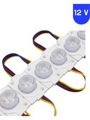 12 Volt 1.5 Watt Tek Lensli Rgb 3030 LED Modül IP65 10 Adet Modül