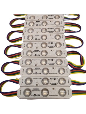 12 Volt Samsung 0.72 Watt 3 Lensli Rgb LED Modül IP65 10 Adet Modül
