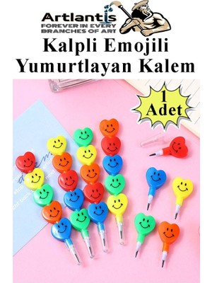 Artlantis Kalpli Emoji Yumurtlayan Kurşun Kalem 1 Adet Eğlenceli Hediyelik Kurşun Kalem Gülen Yüzlü Kurşun Kalem Karne Hediyesi