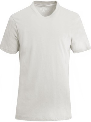 Uki Ekru Comfort Fit Bisiklet Yaka Basic T-Shirt
