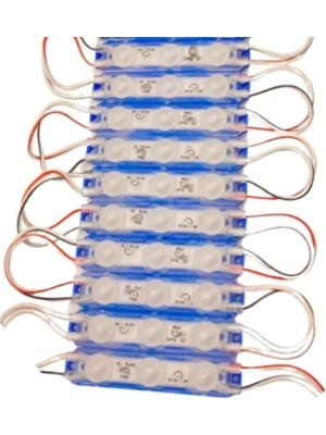 12 Volt 1.5 Watt 3 Lensli Mavi 2835 Smd LED Modül IP65 10 Adet Modül