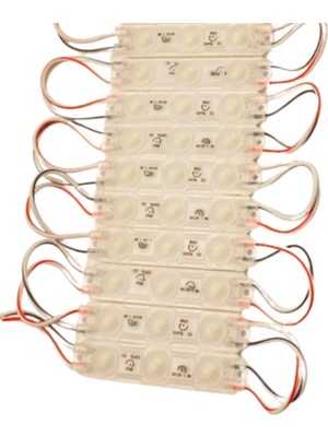 12 Volt 1.5 Watt 3 Lensli 6500 K Beyaz 2835 Smd LED Modül IP65 10 Adet Modül