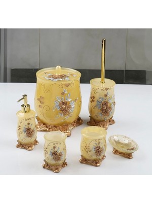 CITY gold 6 Parça Polyester Banyo Seti