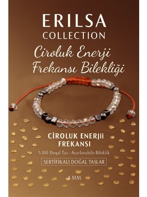 Erilsa Sertifikalı Ciroluk Enerji Frekansı Bilekliği - Şeffaf Sitrin ve Terahertz Doğal Taş 4 mm