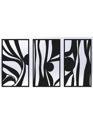 3’lü Soyut Desenli Metal Duvar Dekoru