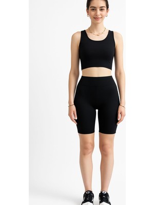 Rubby Tayt Crop Takım-Siyah