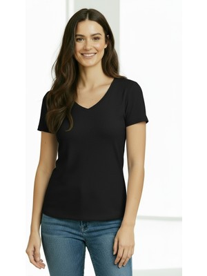 Lyvean V Yaka Regular Kısa Kollu Tshirt