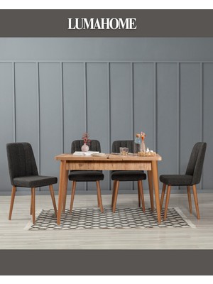 Luma Home Gordes Midi Atlantik-Antrasit Yemek Masası Takımı