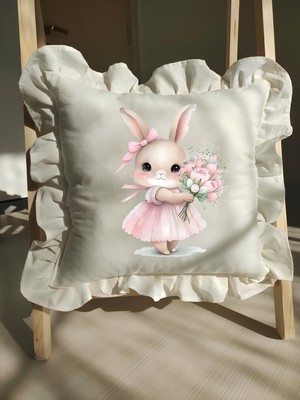 Moda Lime Bebek Fırfırlı Isme Özel Baskılı Yastık