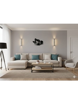 Atagün Nova 3D Yazıcı Kelebek Duvar Dekoru | Zarif Çiçek & Yaprak Desenli Silüet Tablo | Minimalist Salon Yatak Odası Dekorasyonu