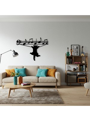 Ala Design Ritmik Kedi Temalı Ahşap Duvar Tablosu