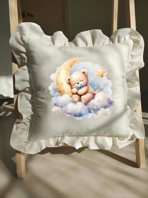 Moda Lime Bebek Fırfırlı Isme Özel Baskılı Yastık