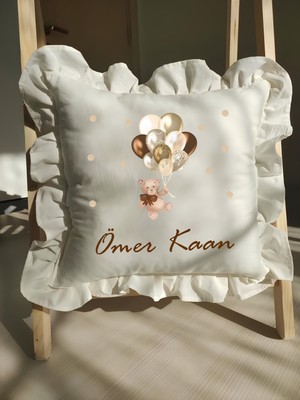 Moda Lime Bebek Fırfırlı Isme Özel Baskılı Yastık