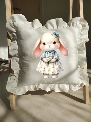 Moda Lime Bebek Fırfırlı Isme Özel Baskılı Yastık