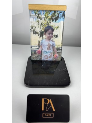 Palpe Mermer Cam Fotoğraf Çerçevesi Dekoratif Obje Biblo Salon Aksesuar Sehpa Masa Konsol Ofis Salon Dekor