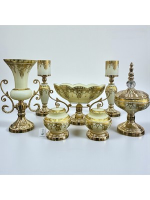 CITY gold 7 Parça Konsol Seti Salon Takımı