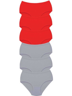 Royaleks 6 Adet Tutku Kadın Yüksek Bel Bato Kalın Lastik Külot S6