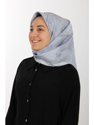 Mavi Gri Aker Ipek Krep Saten Eşarp 7208701-321