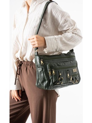 Baginn Y.s.deri Kadın Postacı Çanta Çok Cepli 30*20 cm Vegan Deri Bayan Çapraz Askılı Omuz Çantası