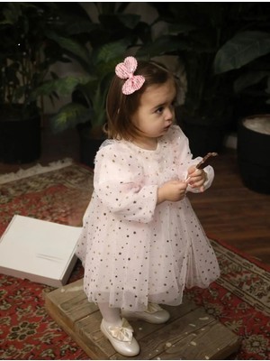 Butik Kız Çocuk - Bebek Yıldız Işlemeli Tütü Elbise %100 Pamuklu Astar Özel Gün Elbisesi Doğumgünü - Düğün