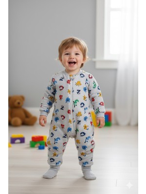 Özlem Bebe 1-16 Yaş Arası Ara Dolgu Alfabe Desenli Unisex Uyku Tulumu
