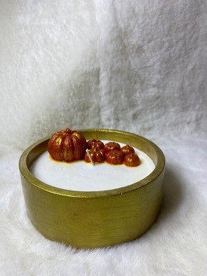 Bulmira Doğal Soyawax ile Yapılmış Balkabağı Ile Süslenmiş Okaynus Ferahlığı Kokulu Mum