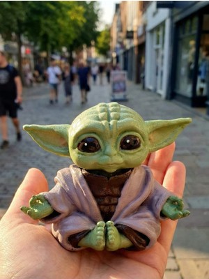 Eselya 3D Baby Yoda Yoga Figür 9cm Yeşil Renkli PLA Plastik Koleksiyonluk Tasarım