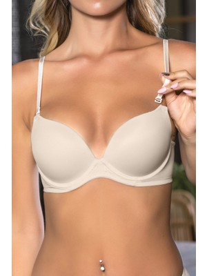 Ten Kadın Push-Up Sütyen,destekli,dikişsiz,ayarlanabilir Askılı, Günlük Konfor Iç Giyim