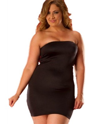 Büyük Beden Strapless Mini Elbise  BR031043