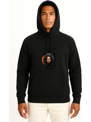 Bahriyeli Collection Kapüşonlu The Everlasting Legend Göğüs Baskılı Unisex Sweatshirt